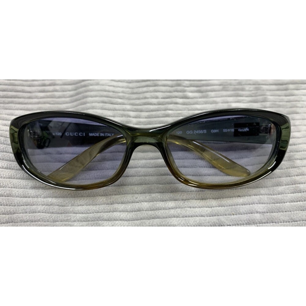 Vintage Gucci GG 2456/S G9H Sunglasses Green Optyl Y2K 55-16-120 Italy